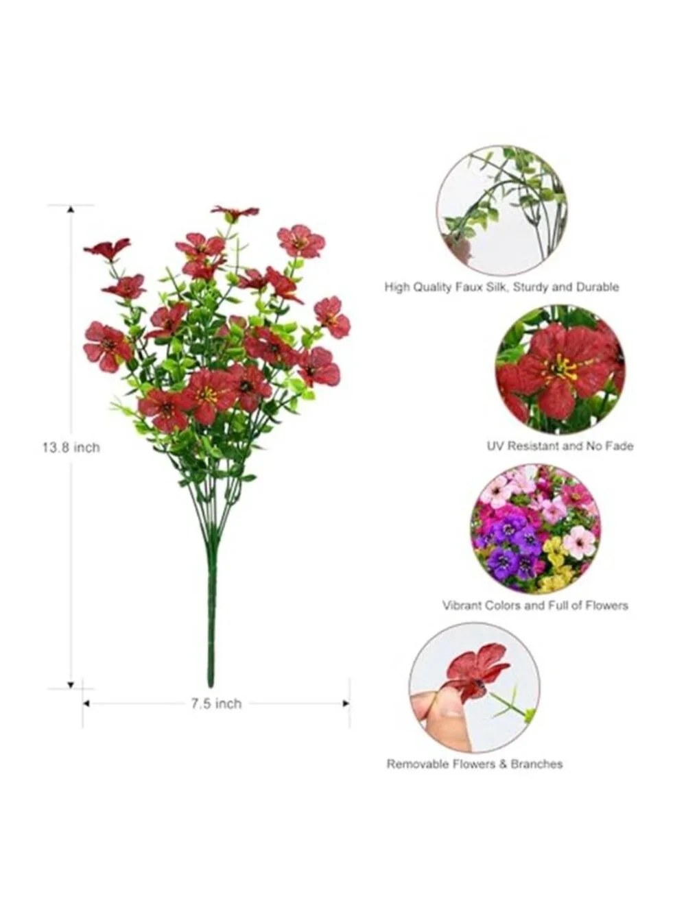 Artificial Daisy Flowers UV Resistant Faux Outdoor Plants Porch Patio Decor Set